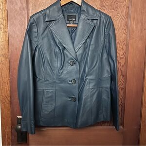 East 5th Women's Teal Blue/Green Leather Jacket